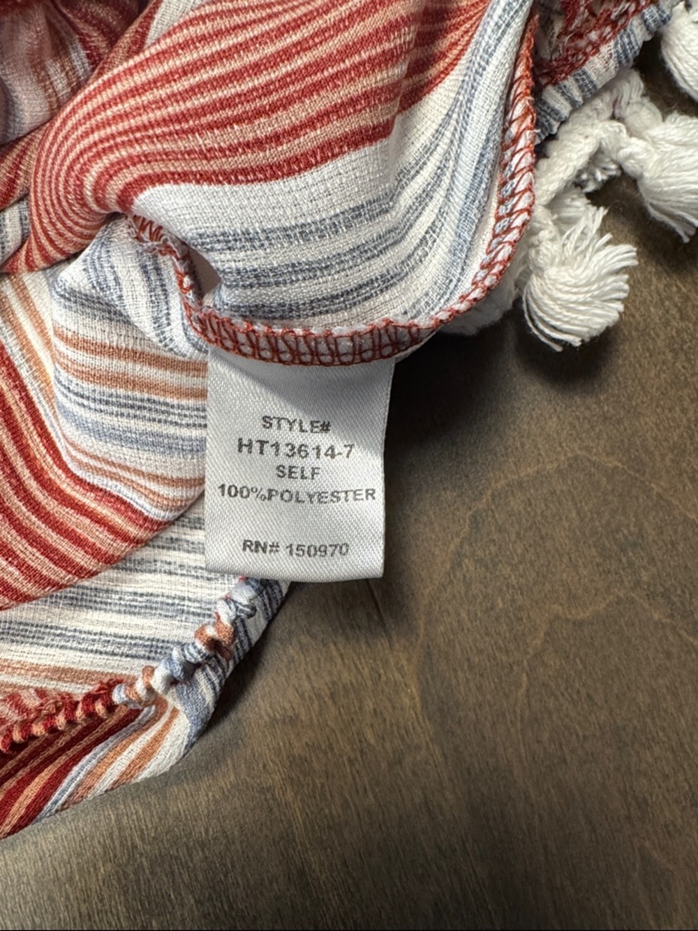 lavender field Anthropologie Fringe Wrap Strip Top - Picture 5 of 7